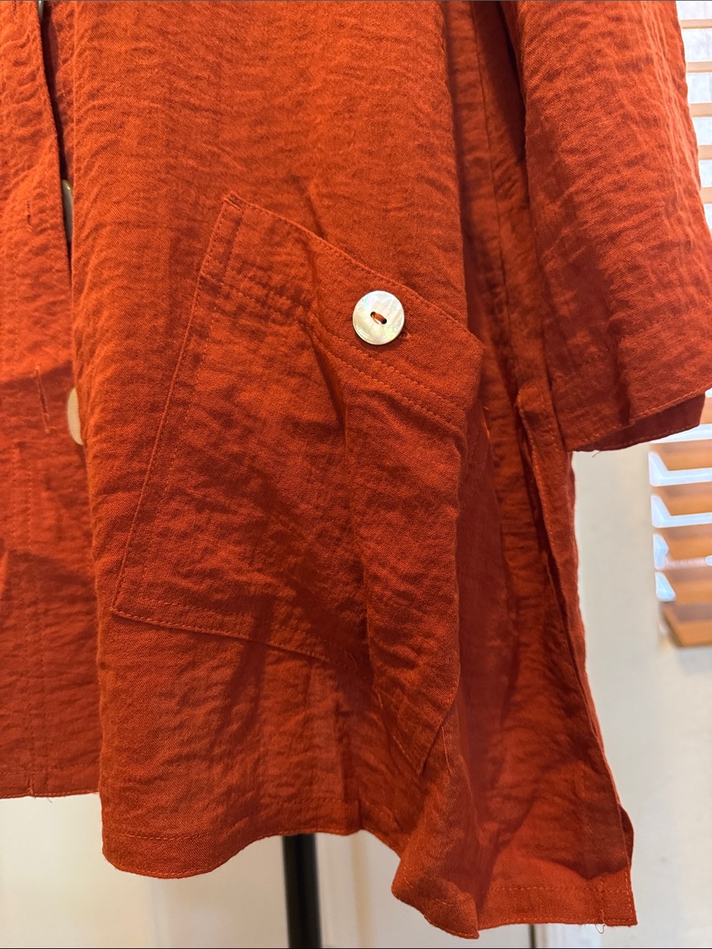 John Mark Rust Button-Front Tunic - Picture 3 of 9